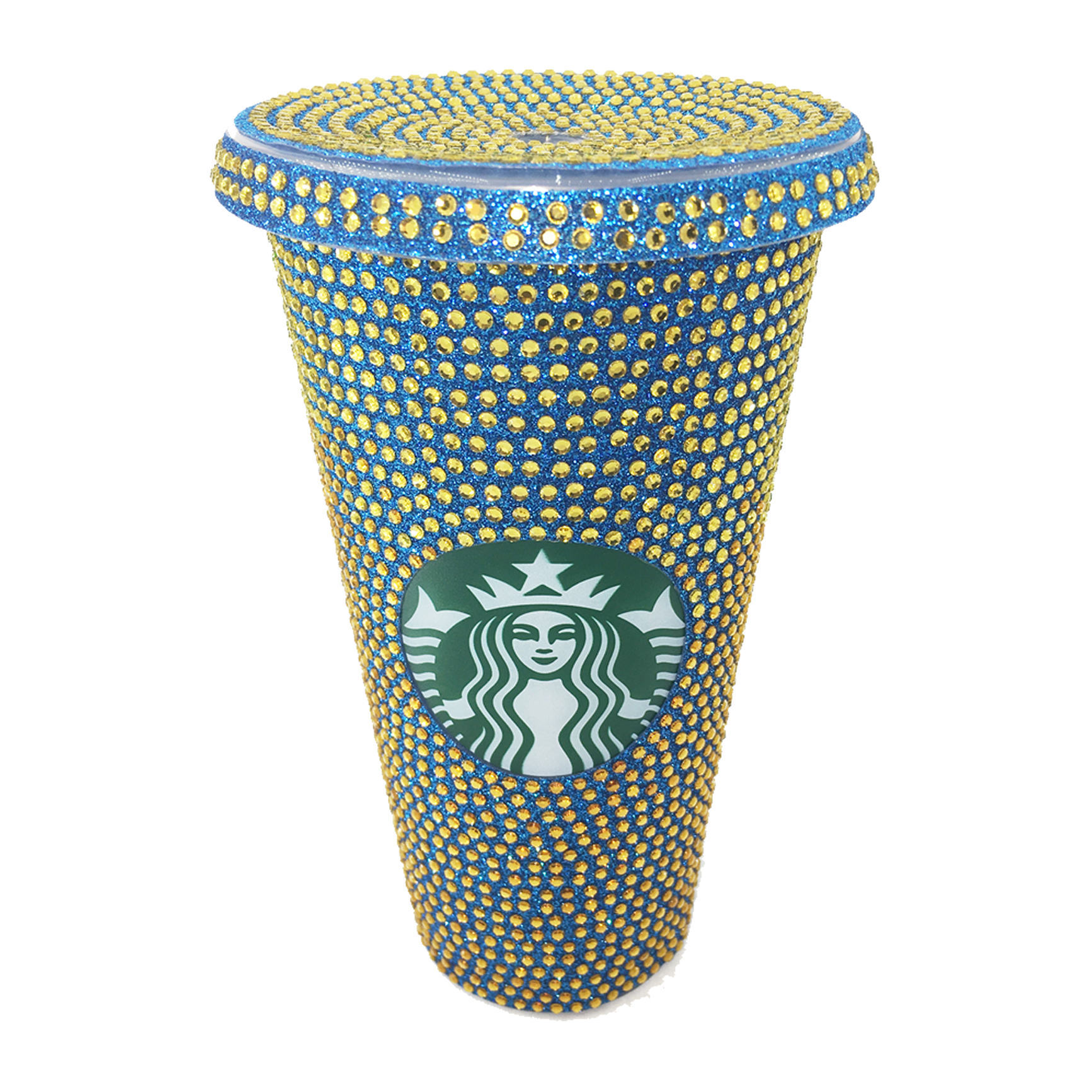 Pink and Green Rhinestone Starbucks Cold Cup Tumbler 