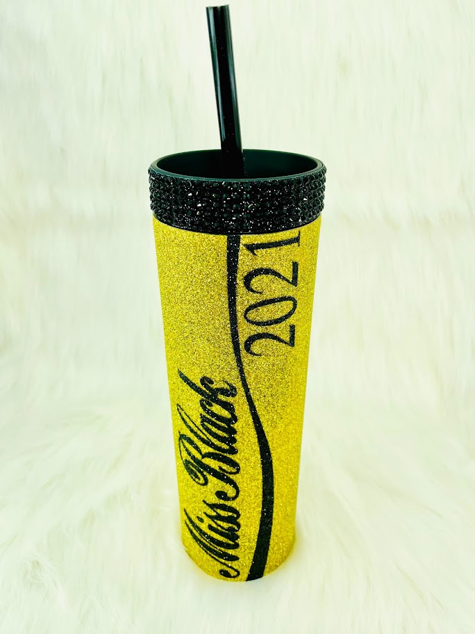 Customizable Matte Black 16 Oz. Tumblers With Lid and Straw 